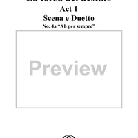 La forza del destino, Act 1, No. 4, Scena and Duet. "Ah! per sempre" and "Seguirti fino agl'ultimi" - Score