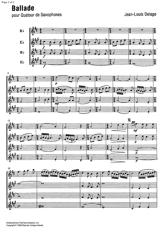 Ballade - Score