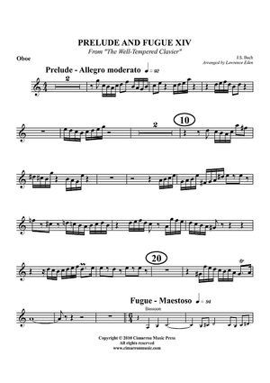 Prelude and Fugue XIV - From "The Well-Tempered Clavier" - Oboe