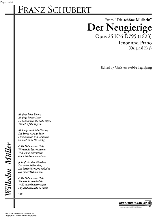 Der Neugierige Op.25 No. 6 D795
