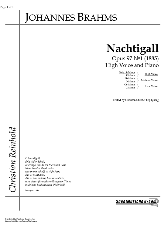 Nachtigall Op.97 No. 1