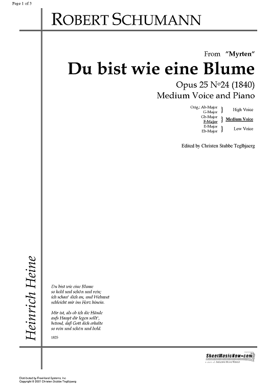 Du bist wie eine Blume Op.25 No.24