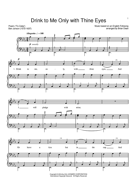 Drink To Me Only With Thine Eyes