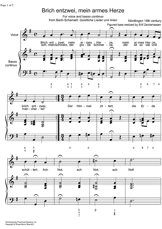 Brich entzwei, mein armes Herze