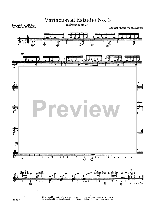 Variacion al Estudio No. 3 (de Parras de Moral)