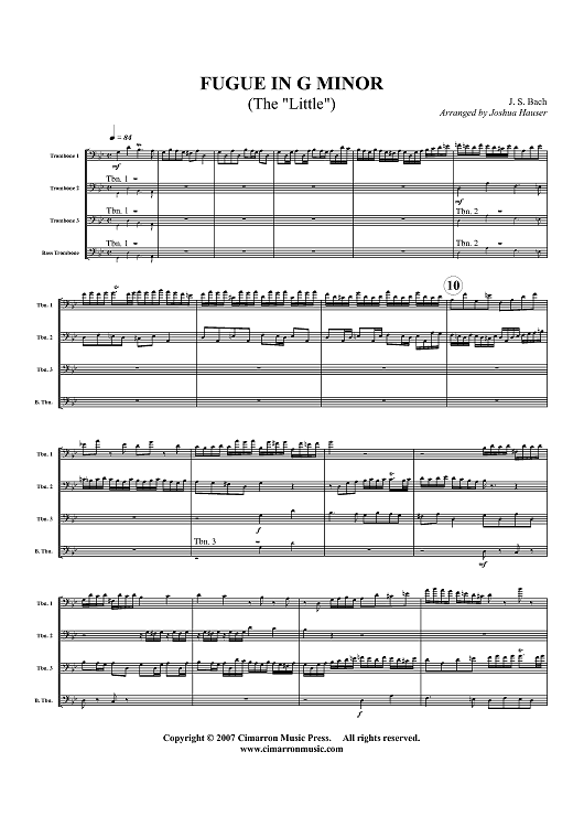 Fugue in G Minor - Score