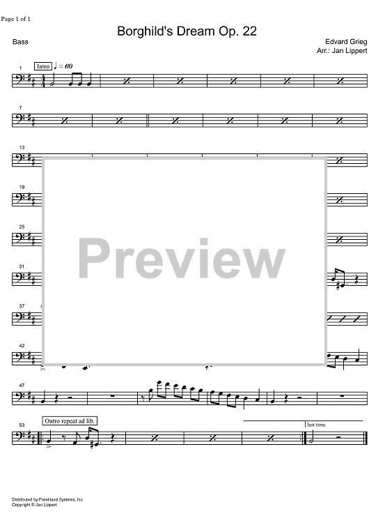 Sigurd Jorsalfar Op.22 No. 1 (Op.56 No. 2) - Borghild's Dream - Bass