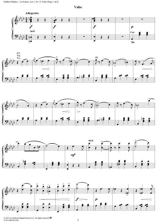 La Source, Act 1, No. 9: Valse