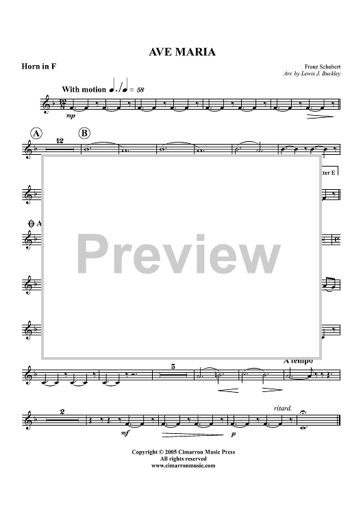 Ave Maria - Horn in F