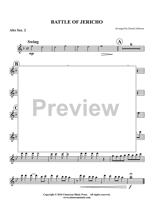 Battle of Jericho - Alto Sax 2