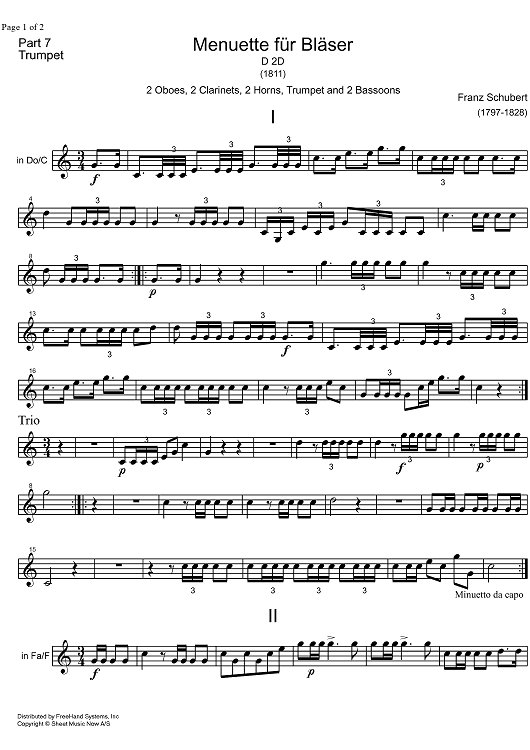 Minuet C Major D2d - Trumpet