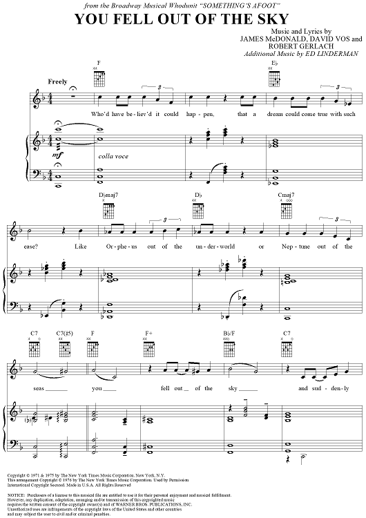 You Fell Out of the Sky