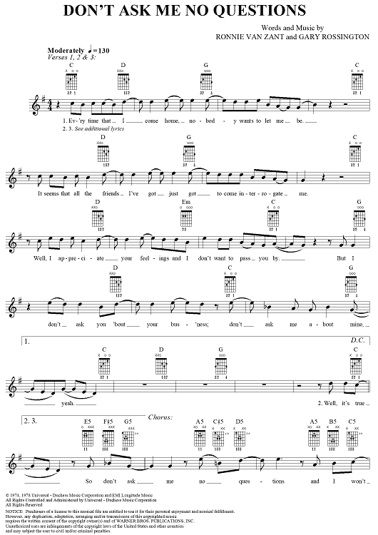 Don't Ask Me No Questions