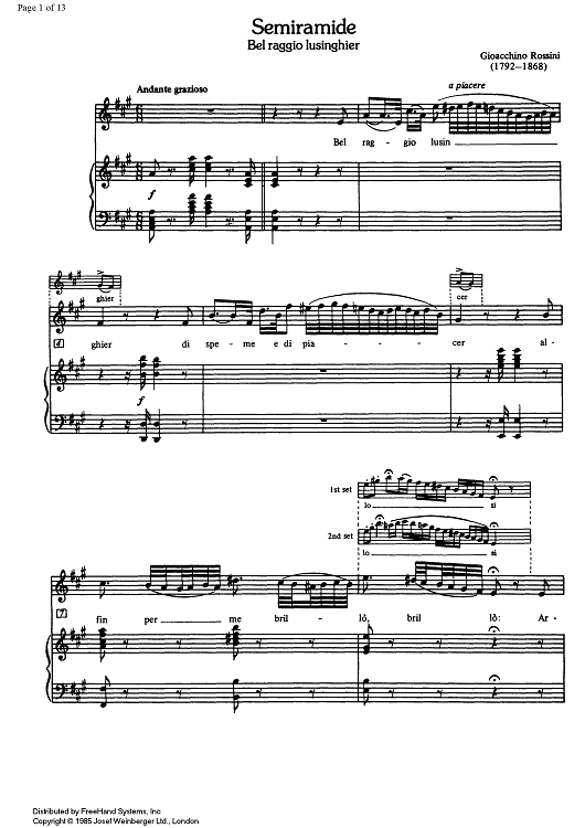 Bel raggio lusinghier from Semiramide