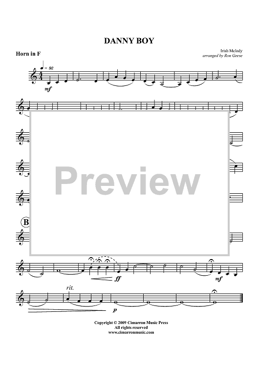 Danny Boy - Horn in F