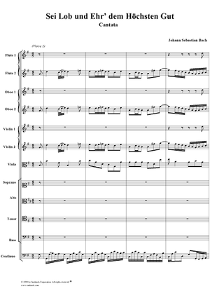 Sei Lob und Ehr' dem höchsten Gut, Movement 1, BWV117