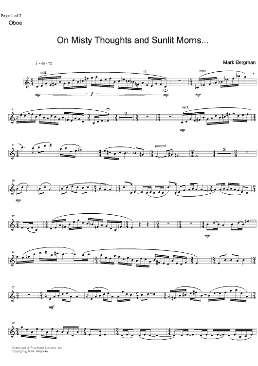 On Misty Thoughts and Sunlit Morns - Oboe