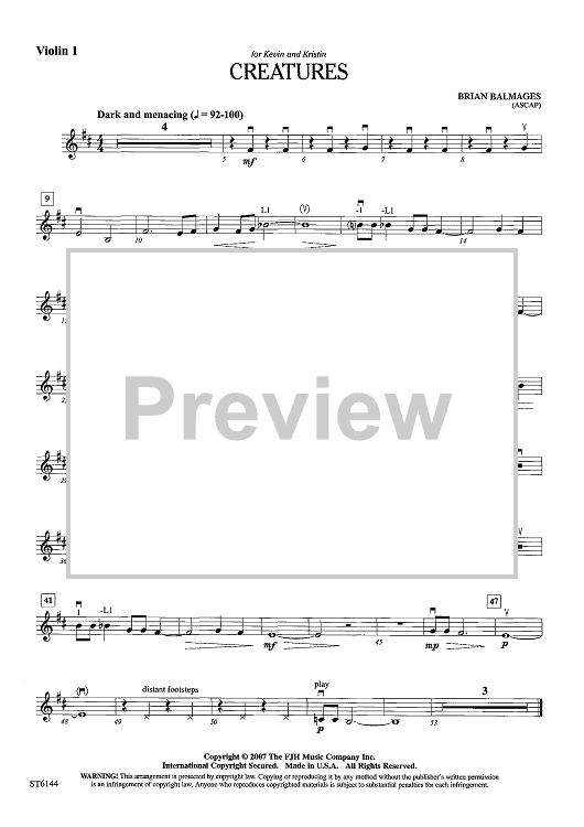 Creatures - Violin 1