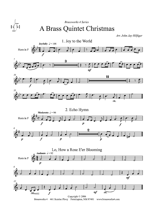 A Brass Quintet Christmas - Horn in F