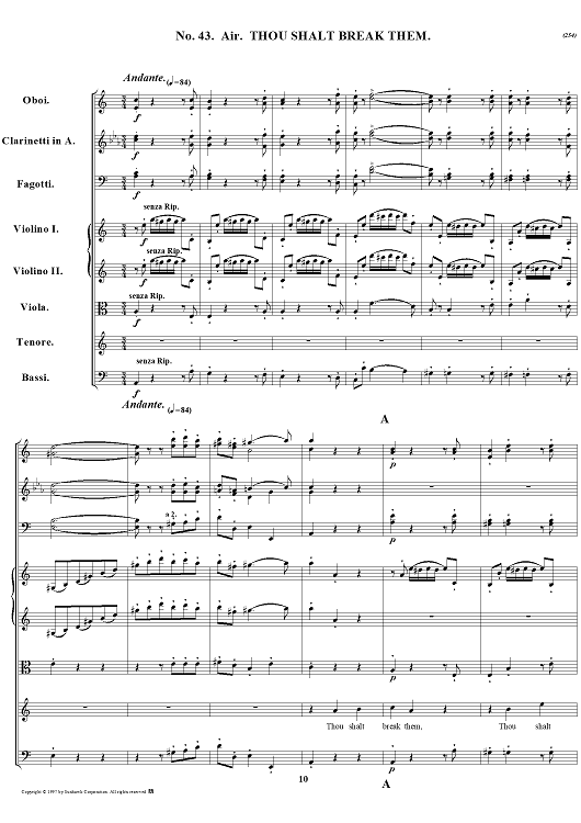 Messiah, no. 43: Thou shalt break them - Full Score