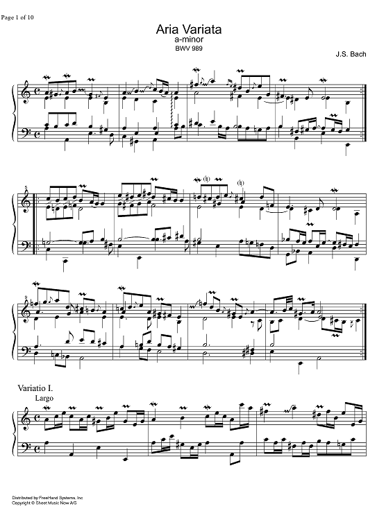 Aria Variata a minor BWV 989