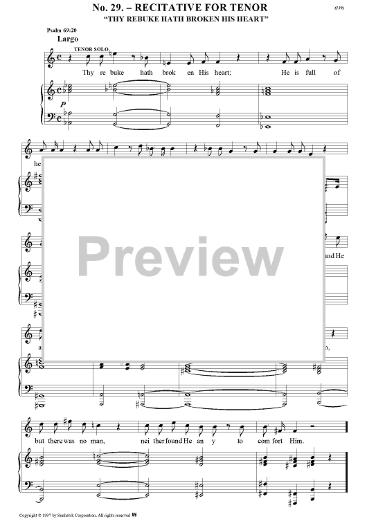 Messiah, no. 29: Thy rebuke hath broken His heart - Piano Score