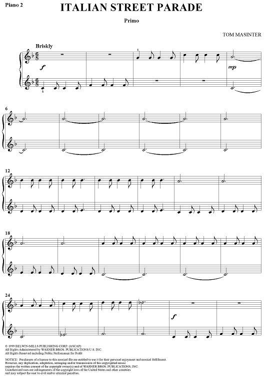 Italian Street Parade - Piano 2