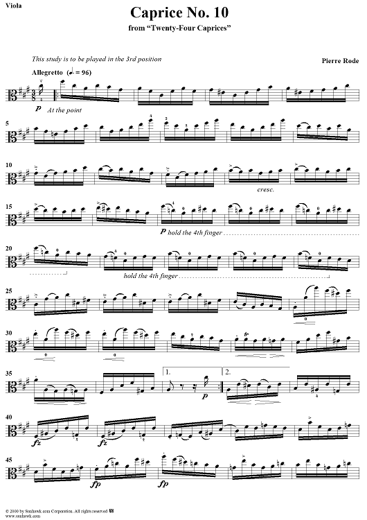 Caprice No. 10 from "Twenty-Four Caprices"