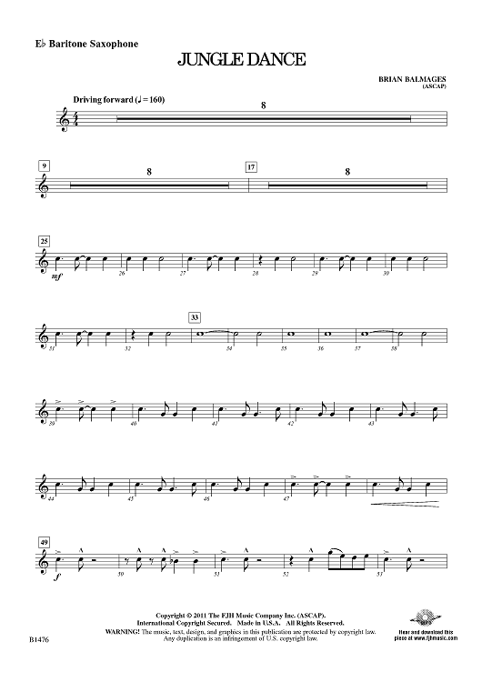 Jungle Dance - Eb Baritone Sax