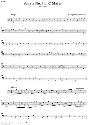 Sonata No. 4 in C Major - Cello