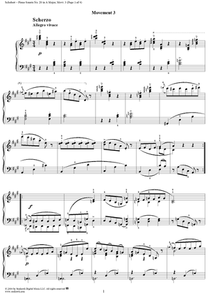 Sonata No. 20 in A Major, Op. Posth, Movement 3: Scherzo and Trio