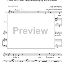 O wär dein Haus durchsichtig wie ein Glas ( Italienisches Liederbuch)