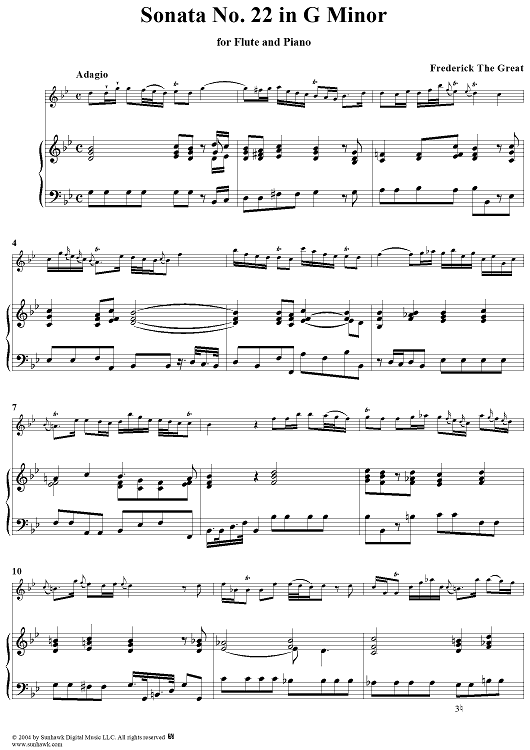 Sonata No. 22 in G Minor - Piano