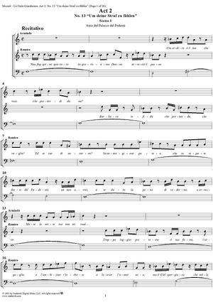 La Finta Giardiniera, Act 2, No. 13 "Um deine Straf zu fühlen" (Aria) - Full Score