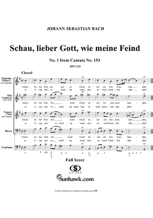 Schau, lieber Gott, wie meine Feind - No. 1 from Cantata No. 153 - BWV153