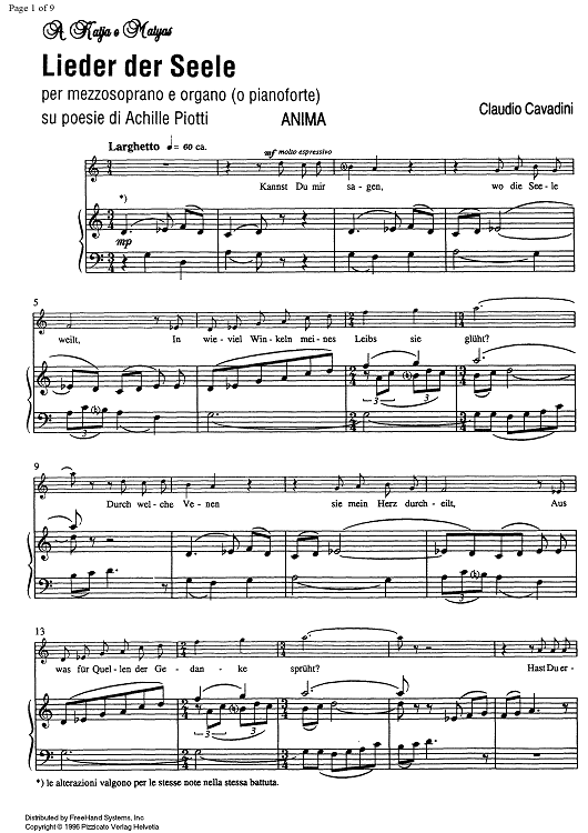 Lieder der Seele - Score
