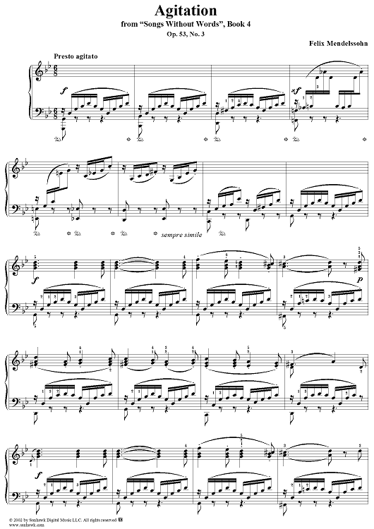 Songs Without Words, bk. 4, op. 53, no. 3 (