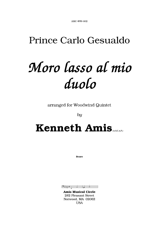 Moro lasso al mio duolo - Introductory Notes