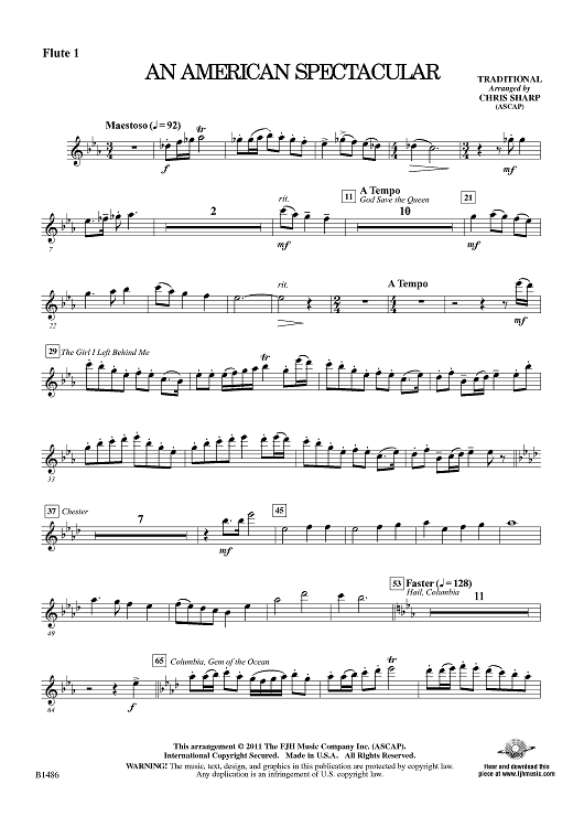 An American Spectacular - Flute 1