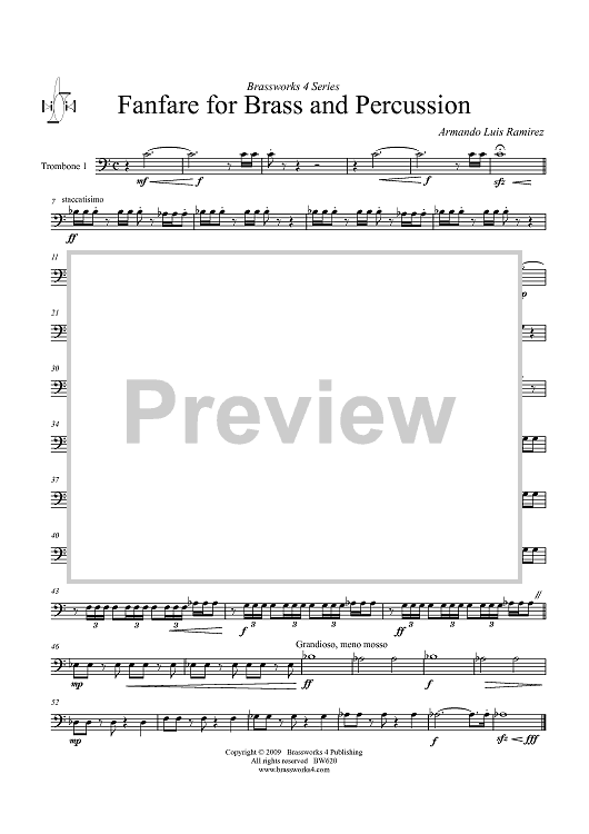 Fanfare for Brass and Percussion - Trombone 1