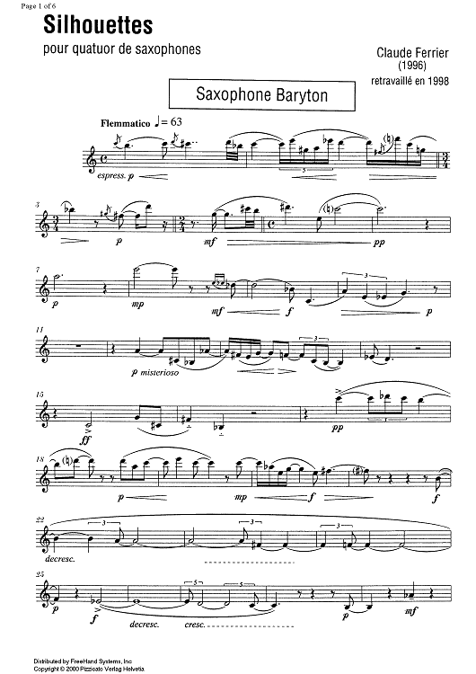 Silhouettes - E-flat Baritone Saxophone