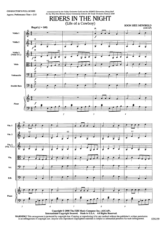 Riders in the Night (Life of a Cowboy) - Score