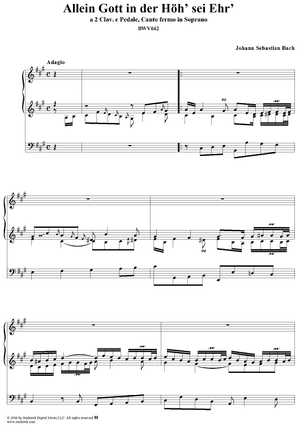 Allein Gott in der Höh' sei Ehr', No. 12 from "18 Leipzig Chorale Preludes", BWV662