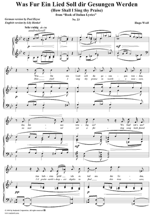 Italienisches Liederbuch, nach Paul Heyse, Part 2, No. 23 - Was für ein Lied soll dir gesungen werden