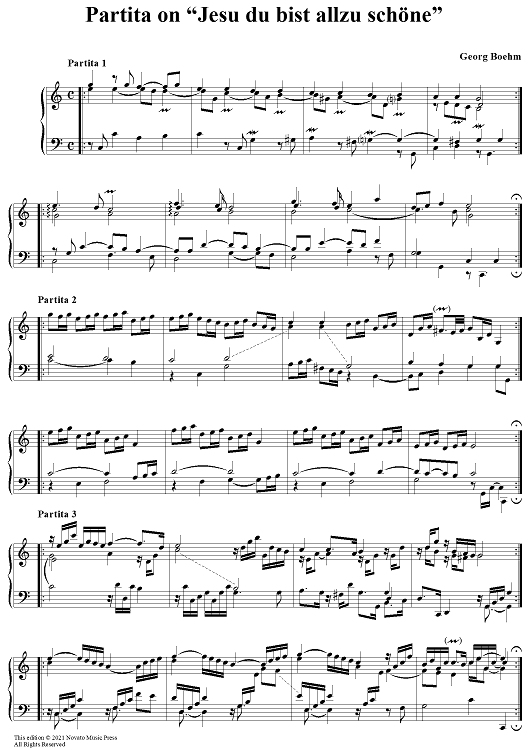 Partita on "Jesu du bist allzu schöne"