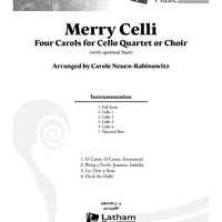 Merry Celli - Four Carols for Cello Quartet or Choir (with optional Bass) - Score