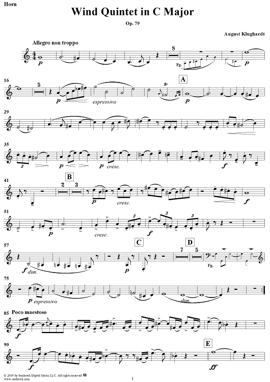 Wind Quintet in C Major, Op. 79 - Horn
