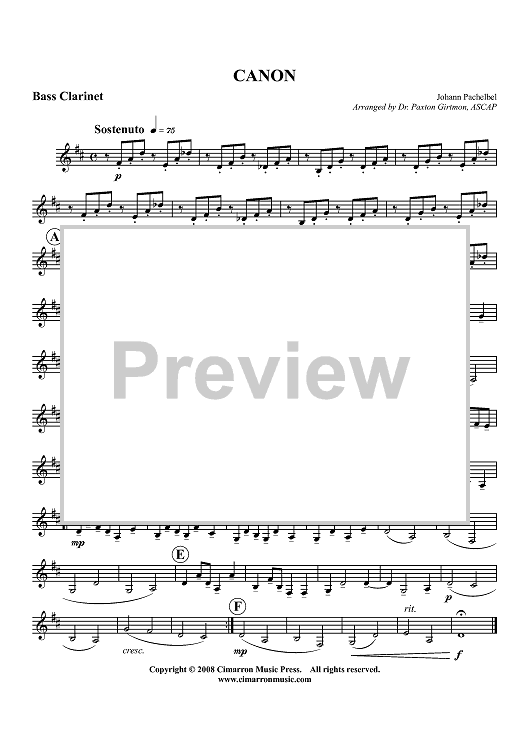 Canon - Bass Clarinet