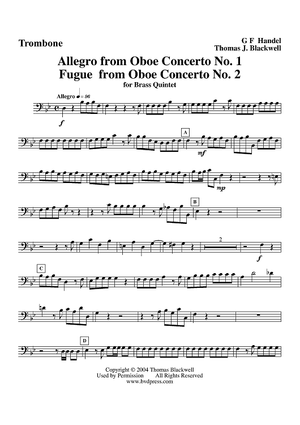 Allegro and Fugue from Oboe Concertos 1 and 2 - Trombone