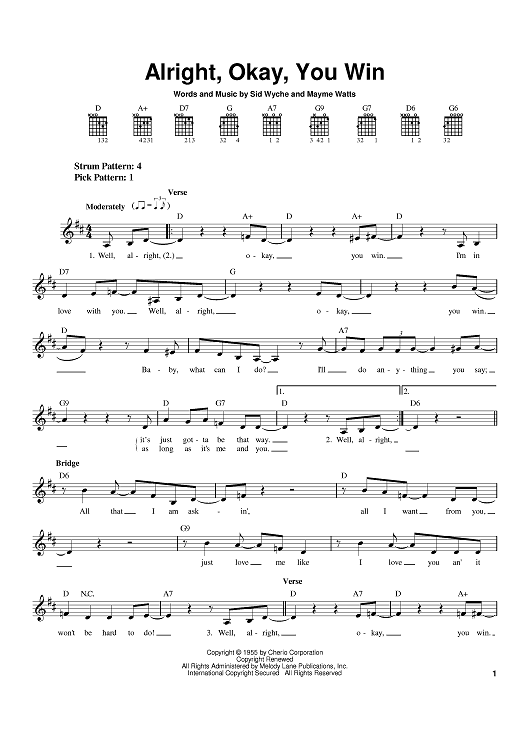 Alright, Okay, You Win